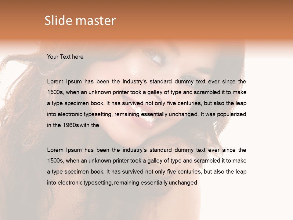 Brunette Portrait Apply PowerPoint Template