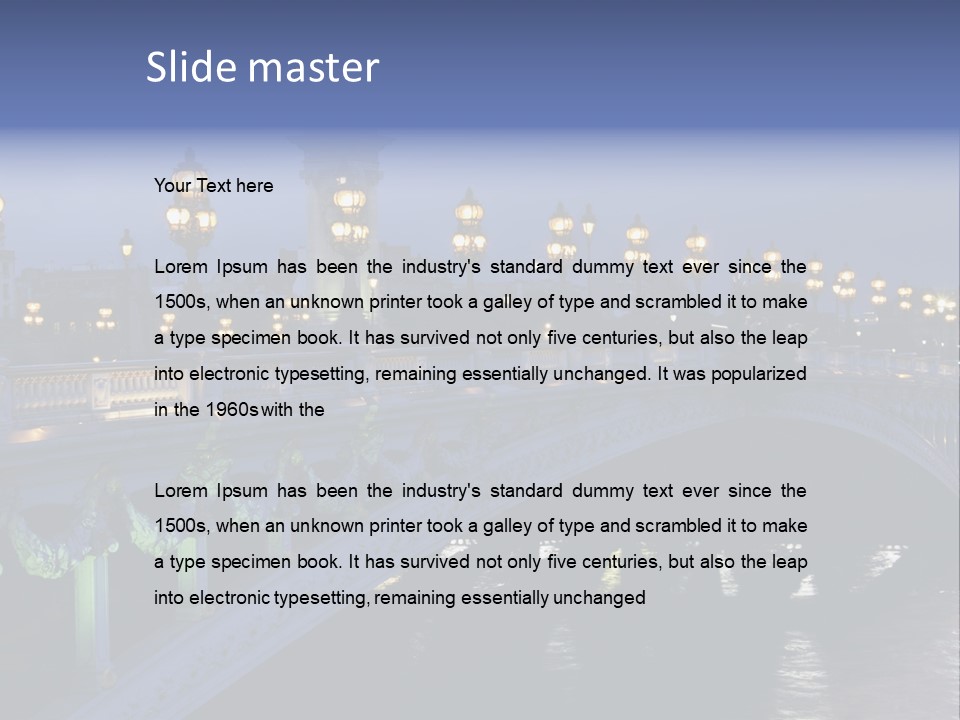 Night Paris Water PowerPoint Template