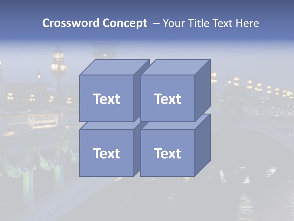 Night Paris Water PowerPoint Template
