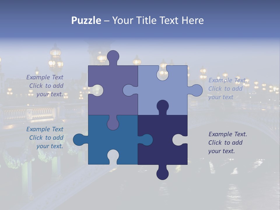 Night Paris Water PowerPoint Template