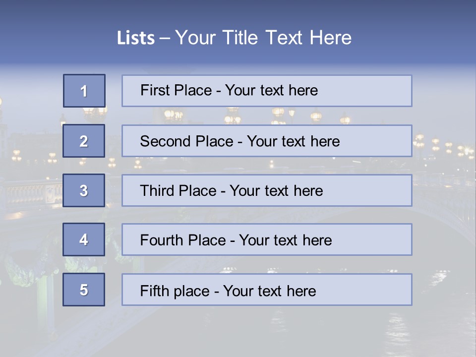 Night Paris Water PowerPoint Template