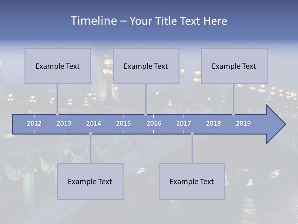 Night Paris Water PowerPoint Template