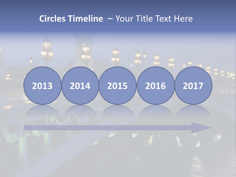 Night Paris Water PowerPoint Template