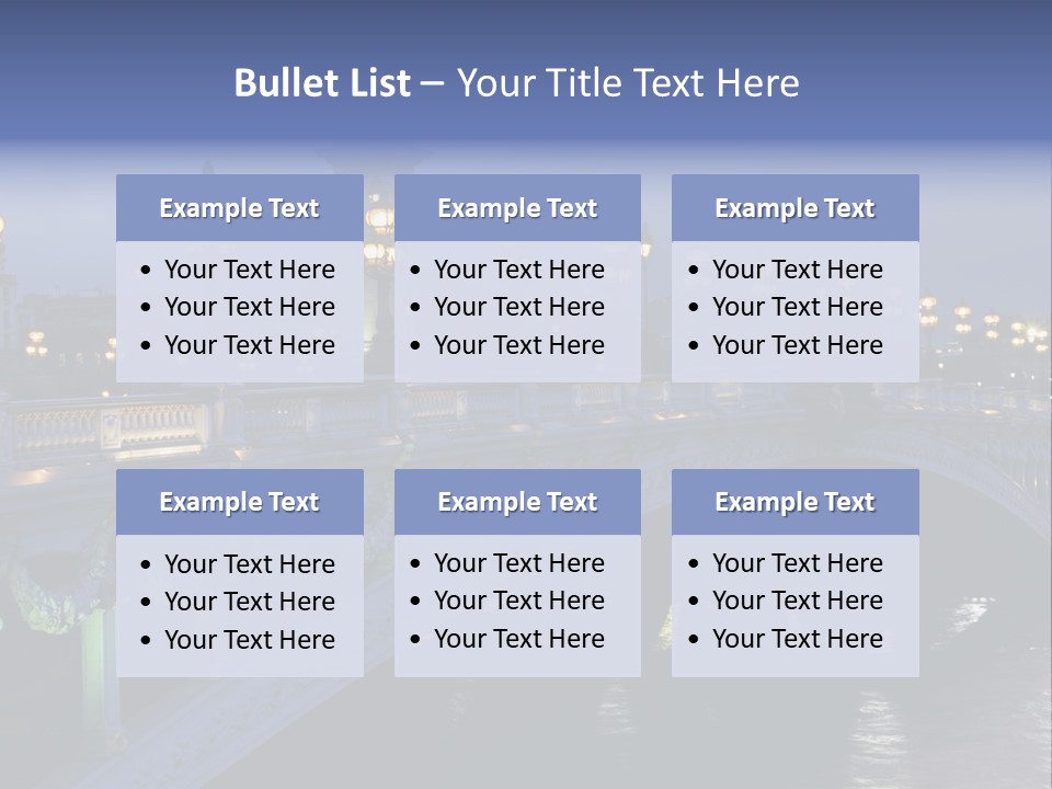 Night Paris Water PowerPoint Template