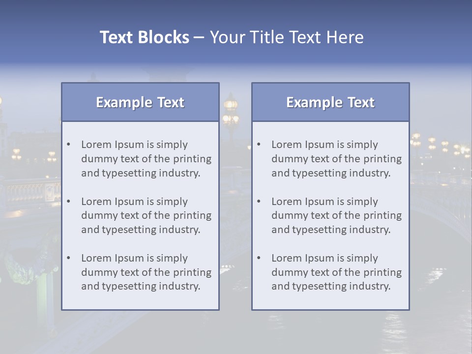 Night Paris Water PowerPoint Template