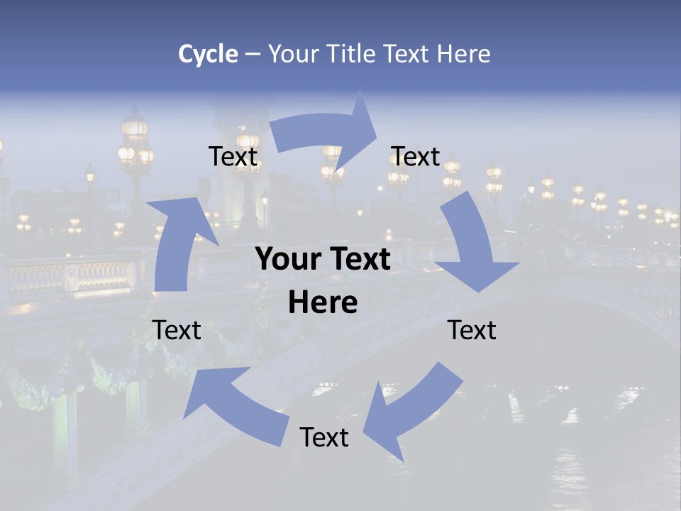 Night Paris Water PowerPoint Template