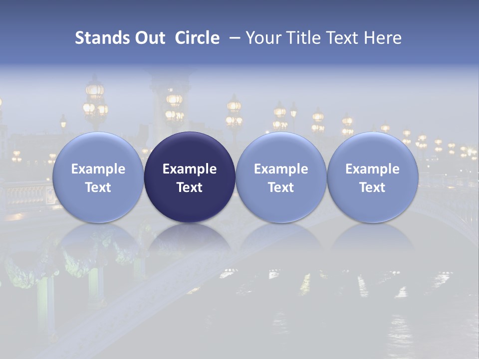 Night Paris Water PowerPoint Template