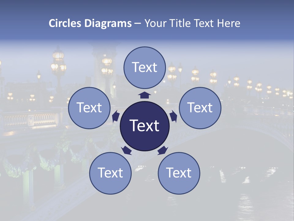 Night Paris Water PowerPoint Template