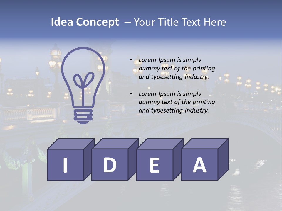 Night Paris Water PowerPoint Template