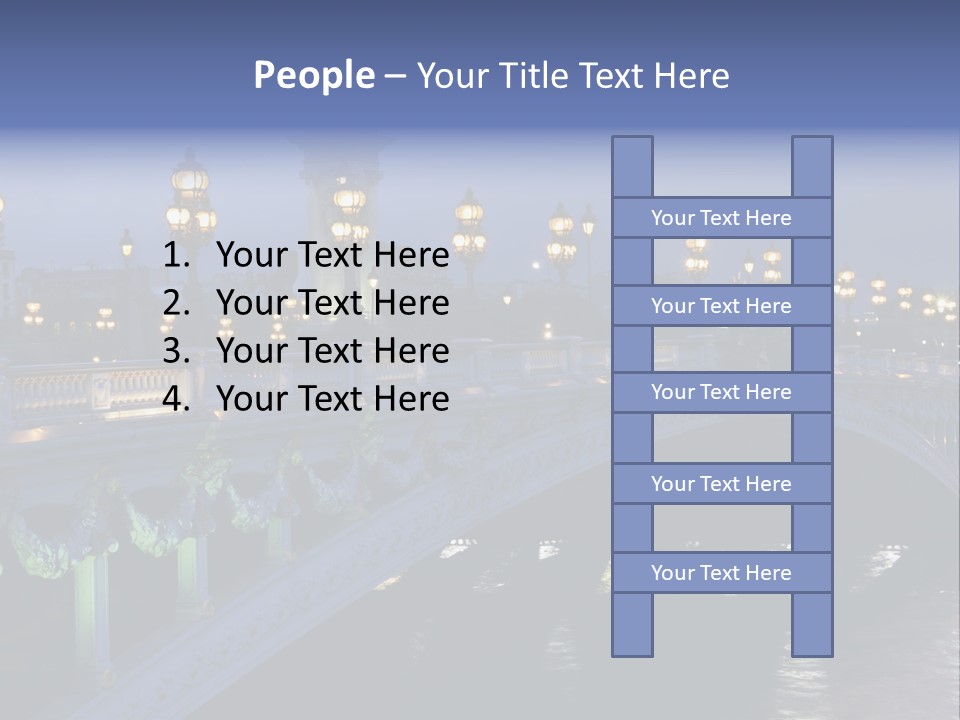 Night Paris Water PowerPoint Template