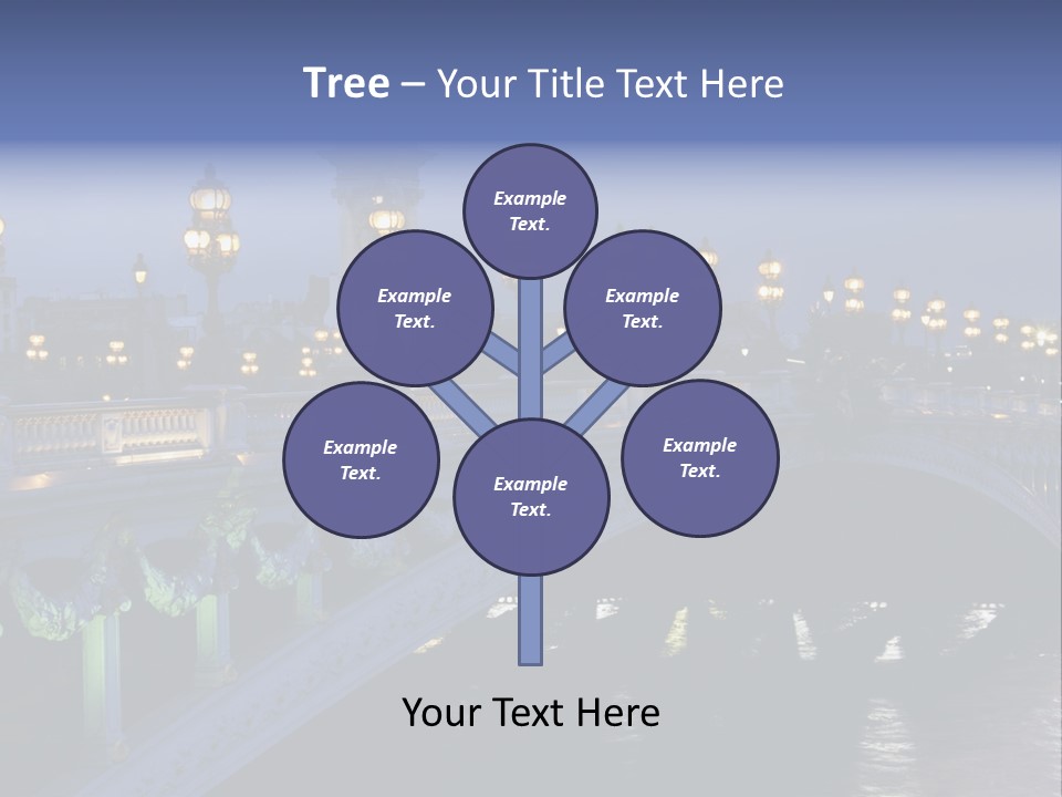 Night Paris Water PowerPoint Template