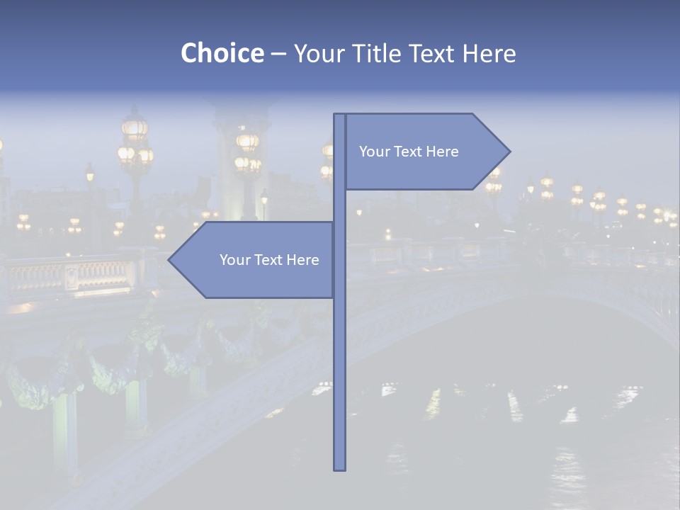 Night Paris Water PowerPoint Template