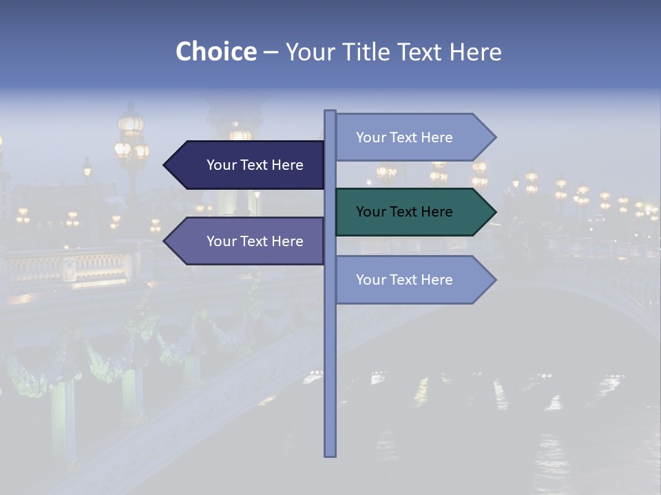 Night Paris Water PowerPoint Template