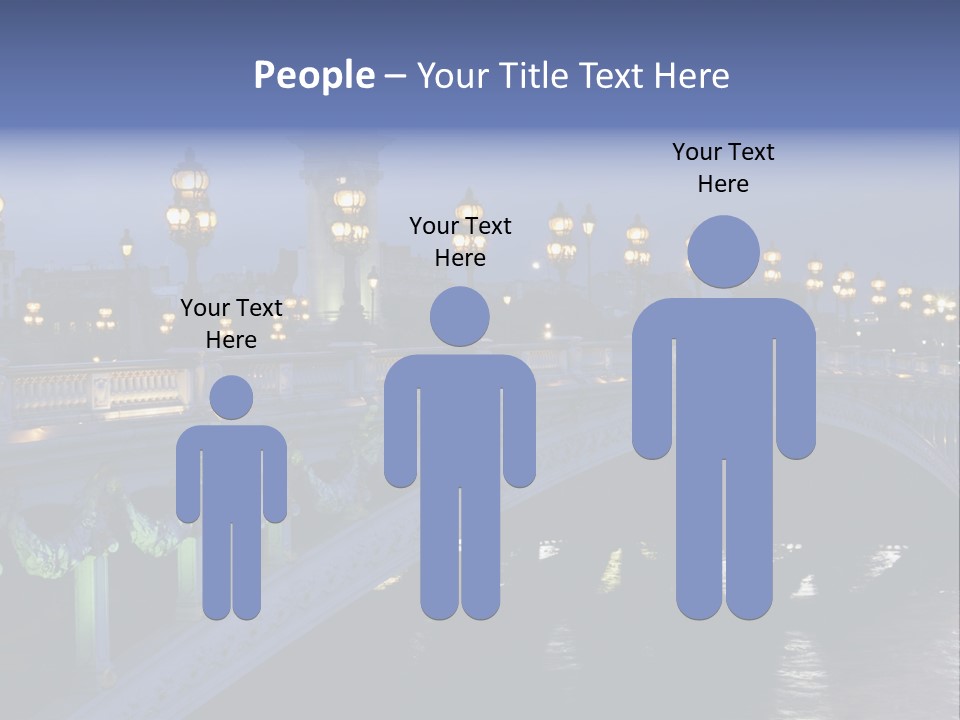 Night Paris Water PowerPoint Template