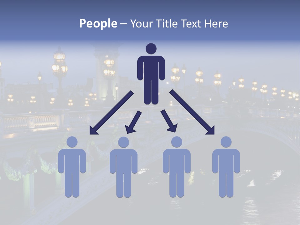 Night Paris Water PowerPoint Template