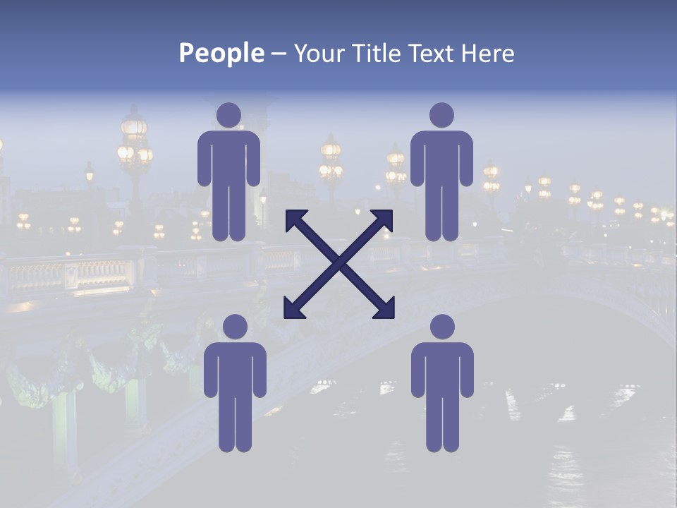 Night Paris Water PowerPoint Template