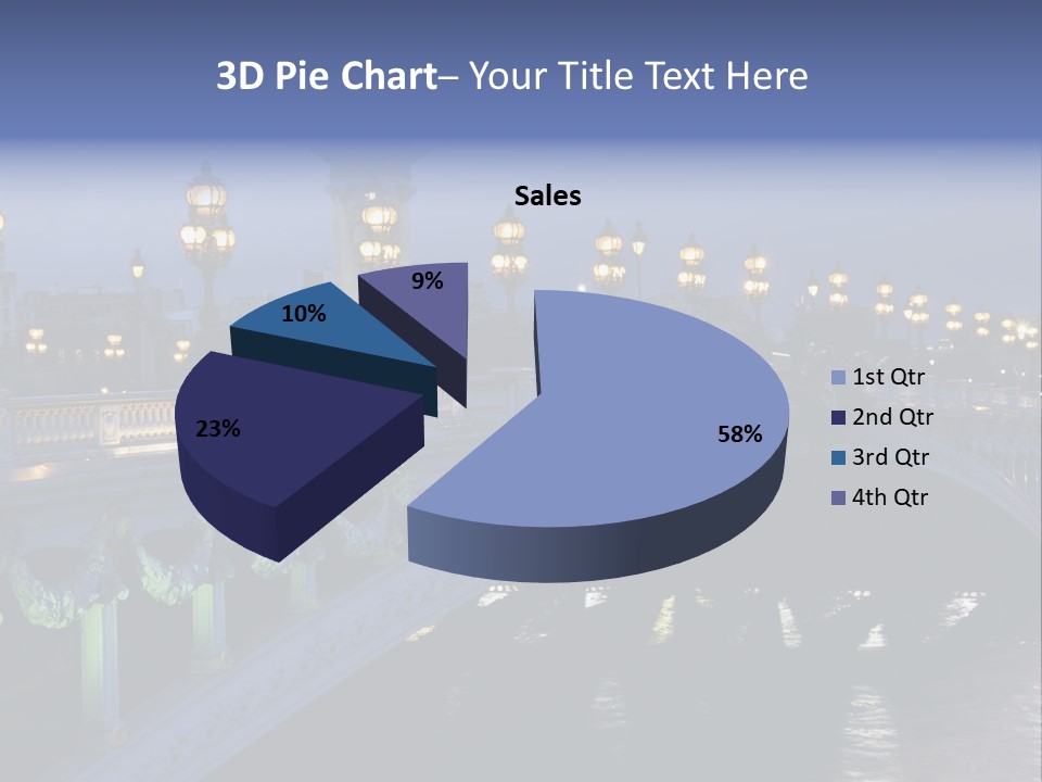 Night Paris Water PowerPoint Template