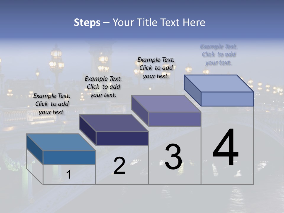 Night Paris Water PowerPoint Template