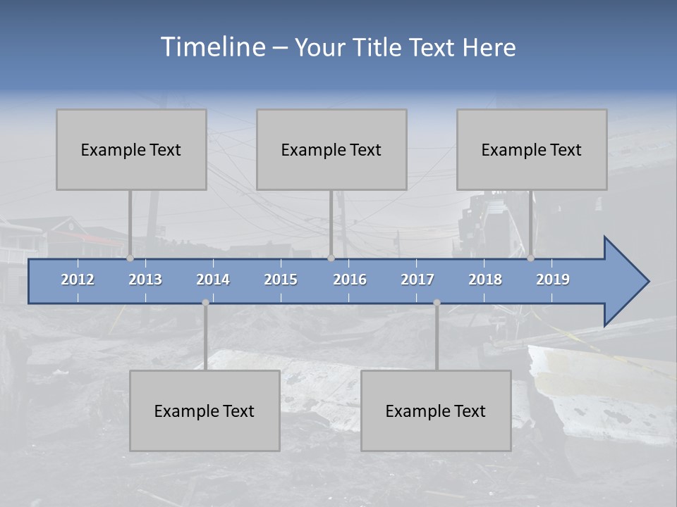 Rockaway Beach Cold Hurricane Sandy PowerPoint Template