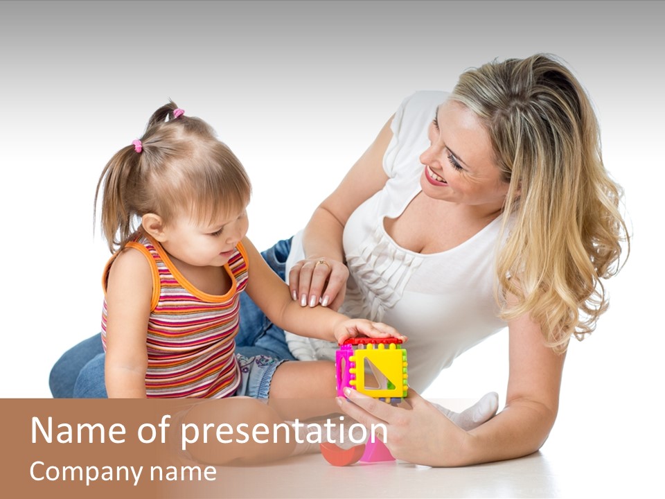 A Woman Playing With A Child On The Floor PowerPoint Template