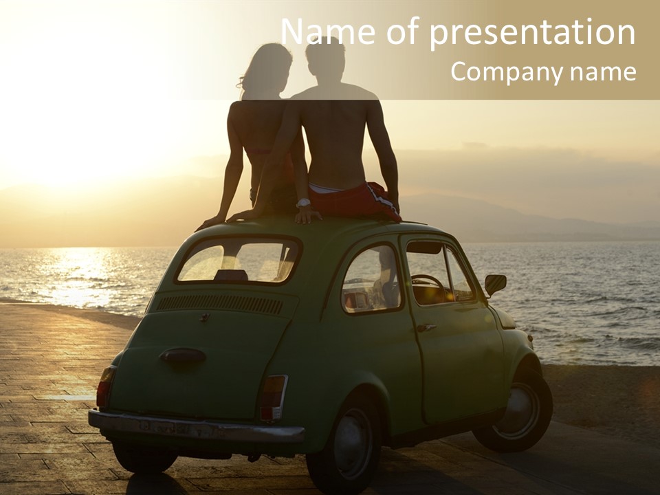 Vehicle Female Auto PowerPoint Template