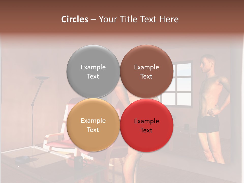 Fatten Full Length Mirror Staring PowerPoint Template