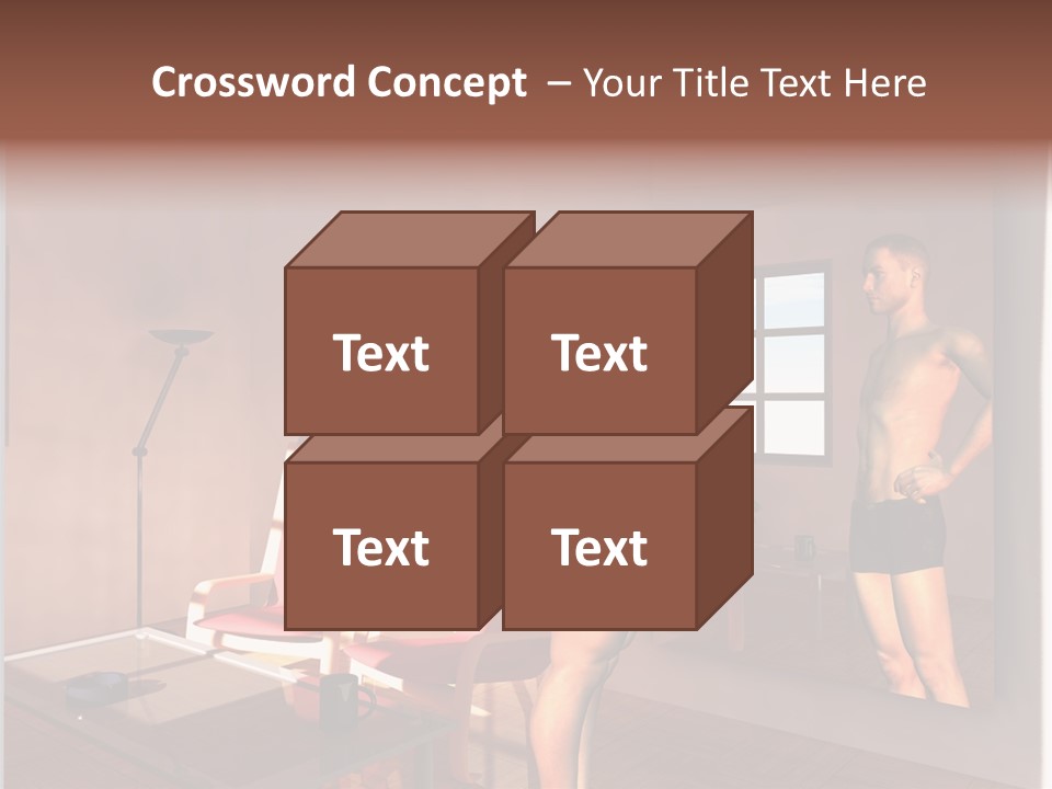 Fatten Full Length Mirror Staring PowerPoint Template