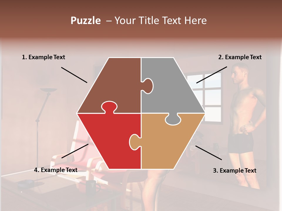 Fatten Full Length Mirror Staring PowerPoint Template