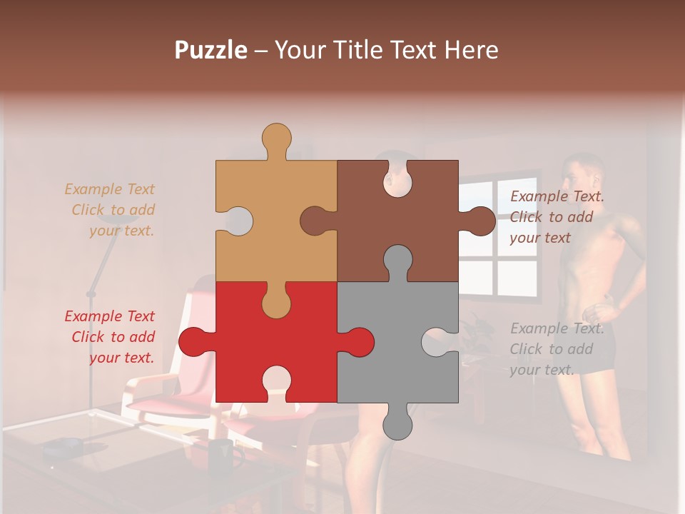 Fatten Full Length Mirror Staring PowerPoint Template