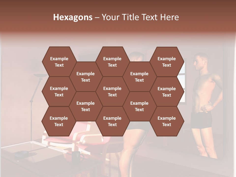 Fatten Full Length Mirror Staring PowerPoint Template