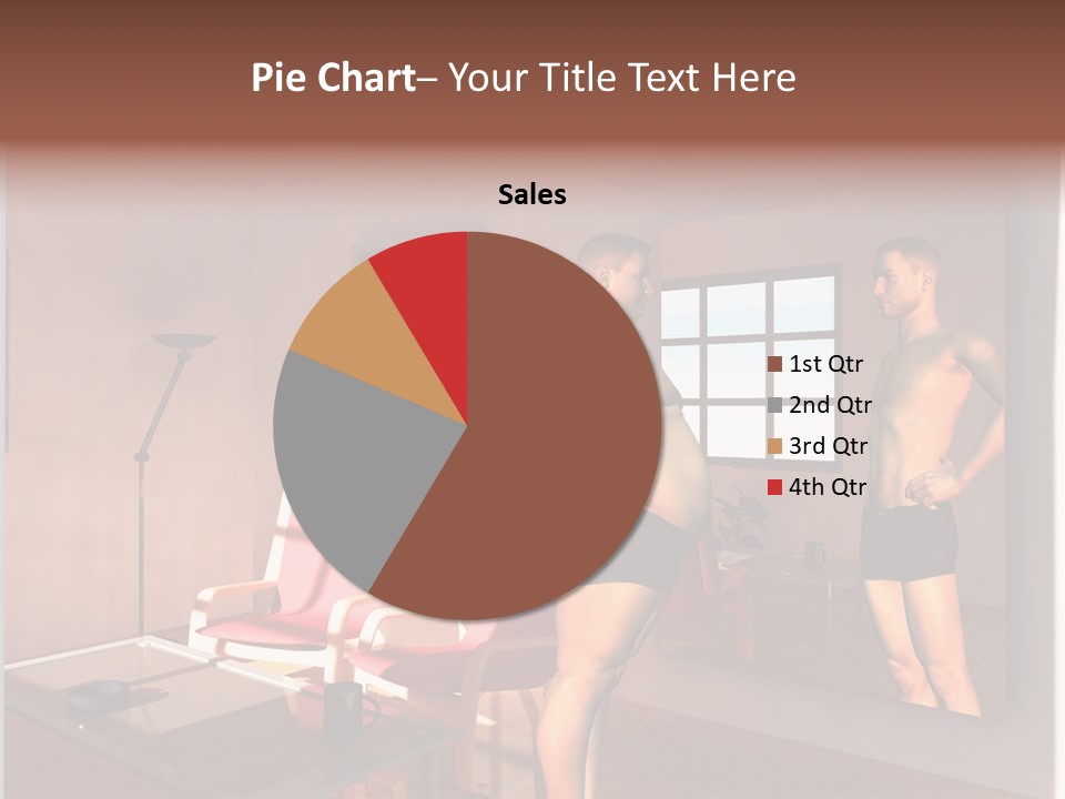 Fatten Full Length Mirror Staring PowerPoint Template
