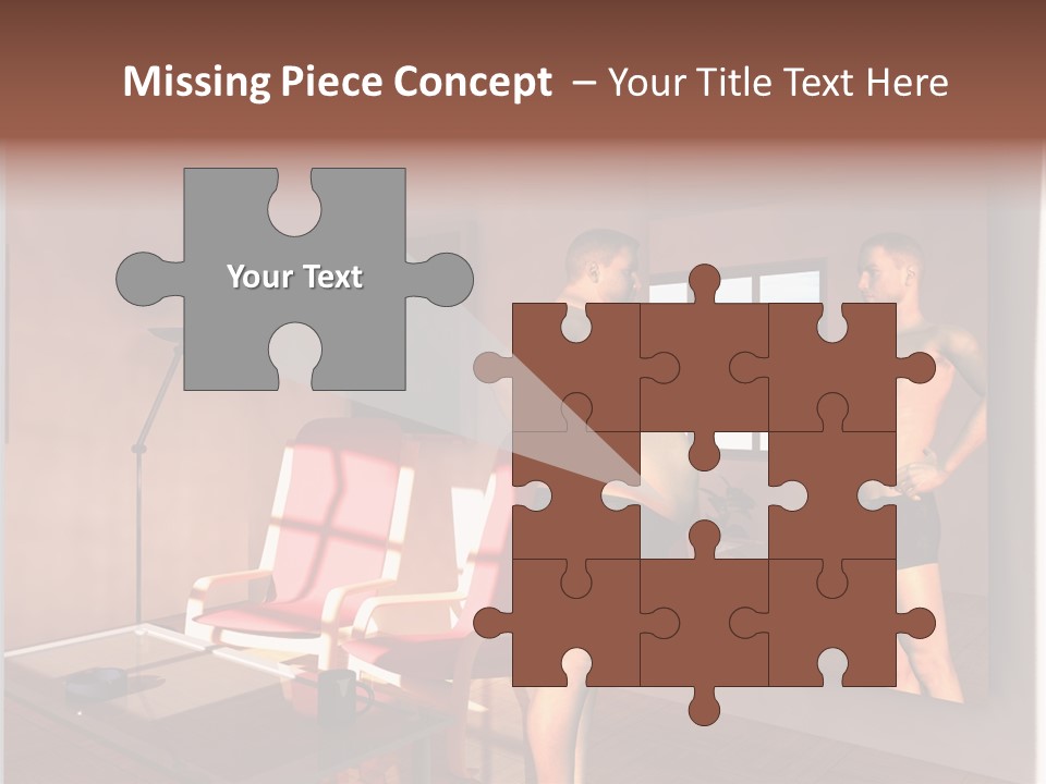 Fatten Full Length Mirror Staring PowerPoint Template