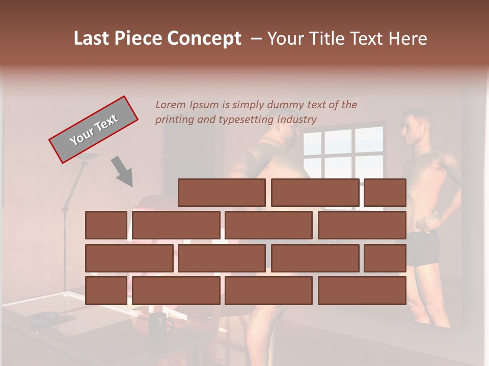 Fatten Full Length Mirror Staring PowerPoint Template