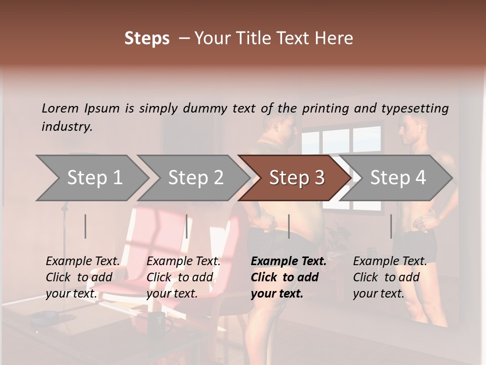 Fatten Full Length Mirror Staring PowerPoint Template