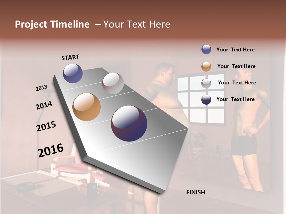Fatten Full Length Mirror Staring PowerPoint Template