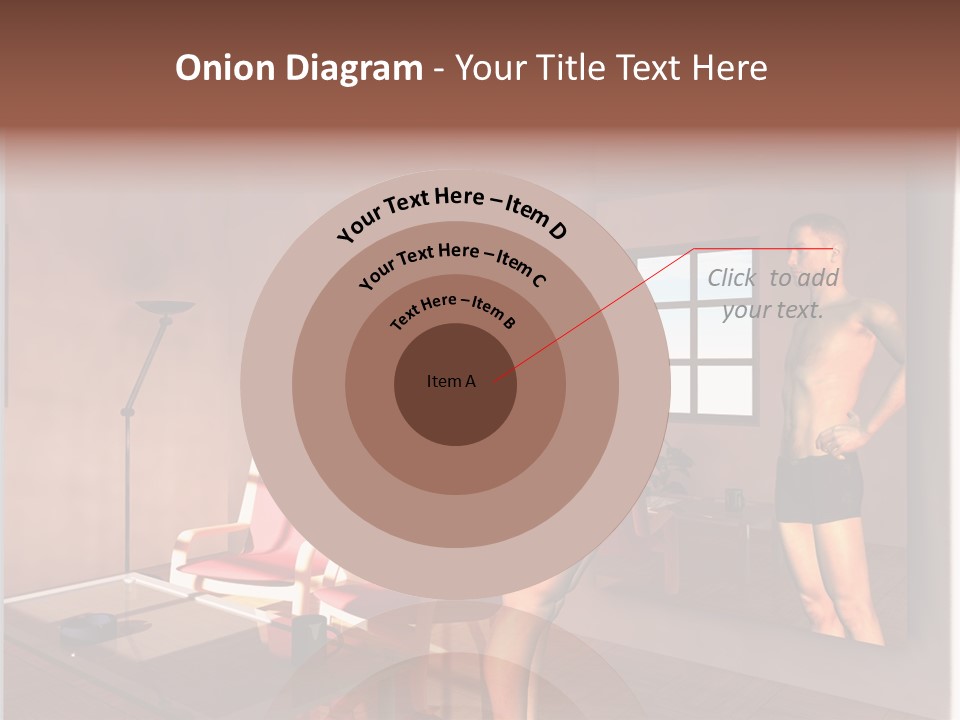 Fatten Full Length Mirror Staring PowerPoint Template