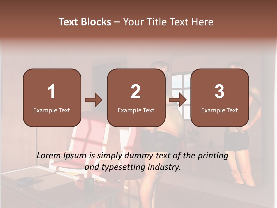 Fatten Full Length Mirror Staring PowerPoint Template
