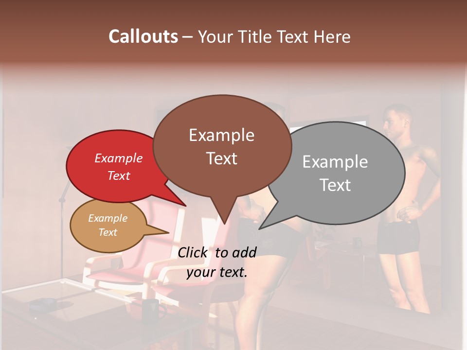 Fatten Full Length Mirror Staring PowerPoint Template