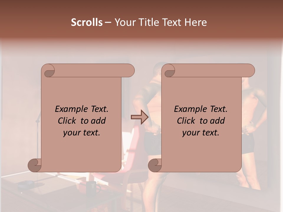 Fatten Full Length Mirror Staring PowerPoint Template