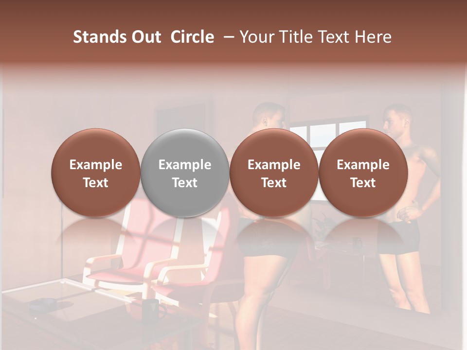Fatten Full Length Mirror Staring PowerPoint Template