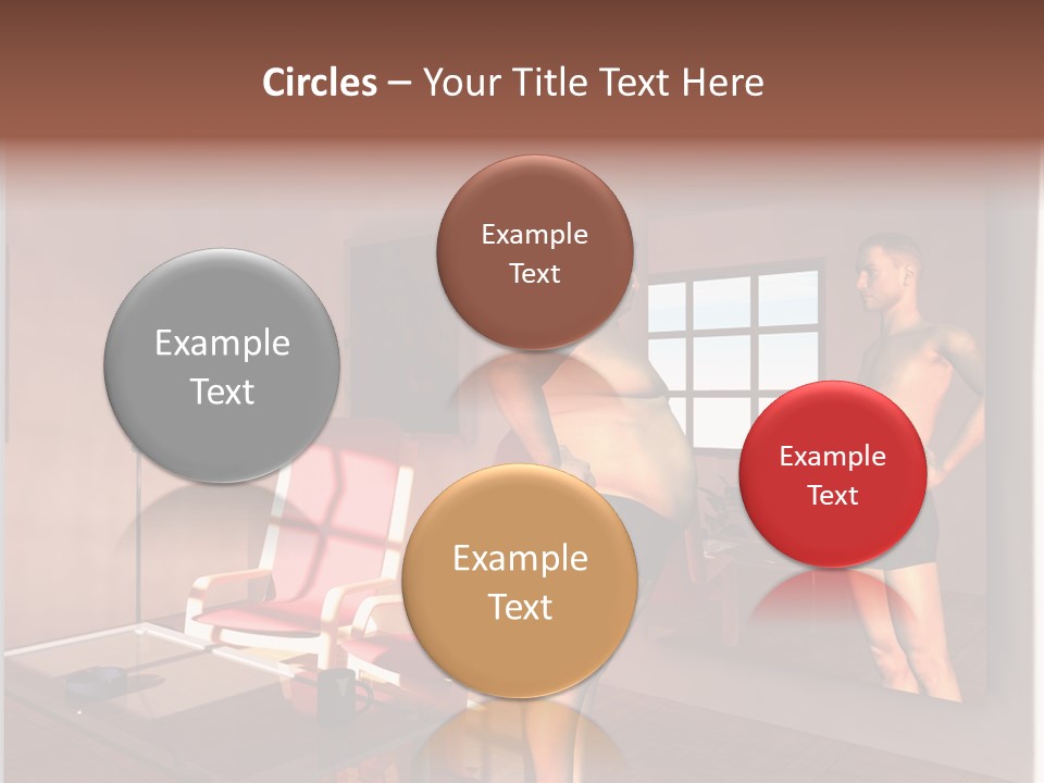 Fatten Full Length Mirror Staring PowerPoint Template