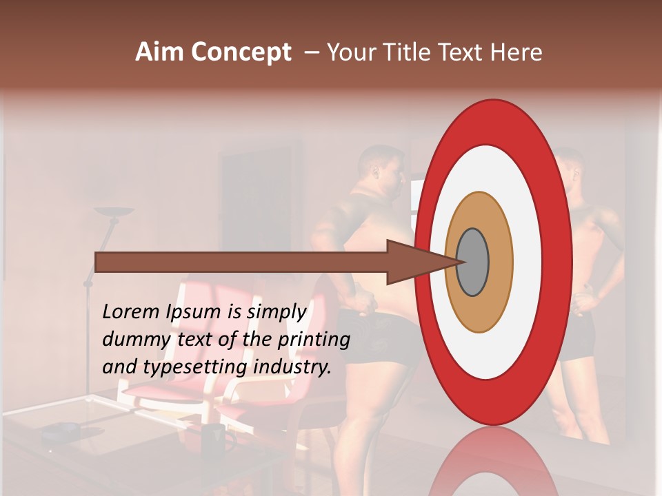 Fatten Full Length Mirror Staring PowerPoint Template