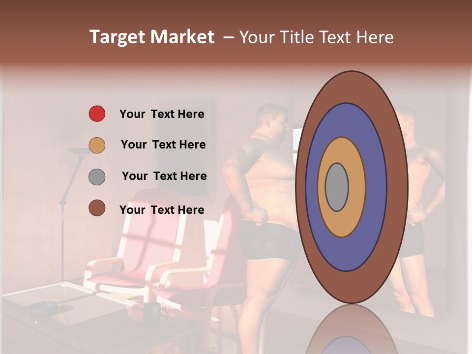 Fatten Full Length Mirror Staring PowerPoint Template