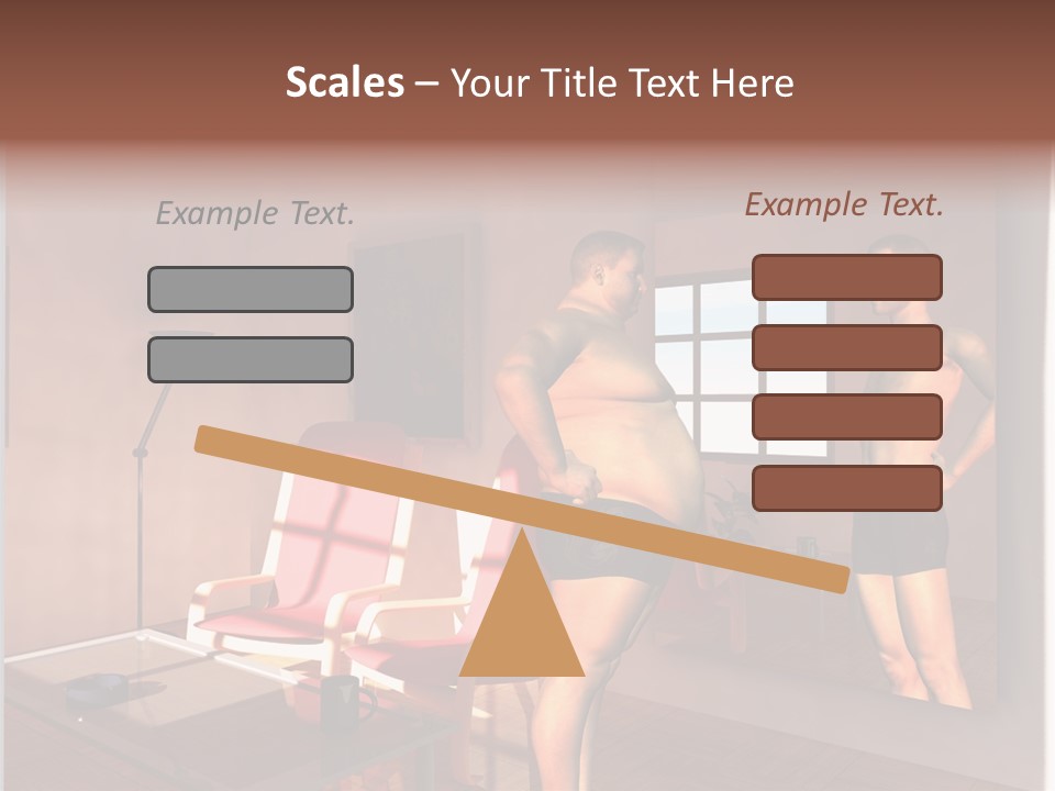 Fatten Full Length Mirror Staring PowerPoint Template