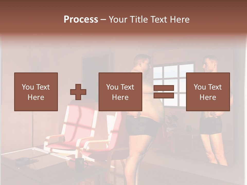 Fatten Full Length Mirror Staring PowerPoint Template