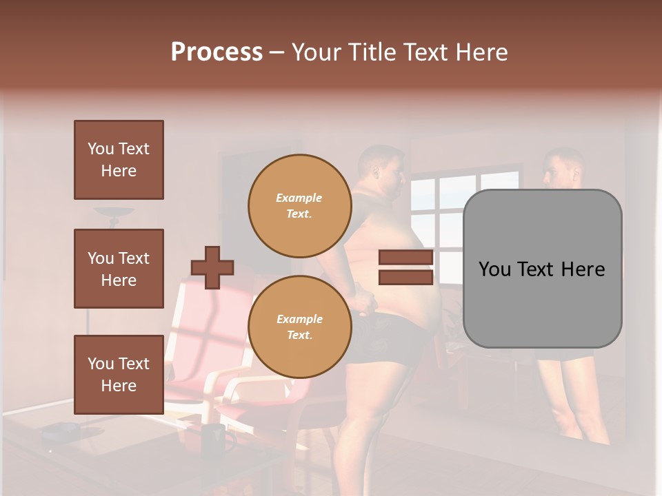 Fatten Full Length Mirror Staring PowerPoint Template