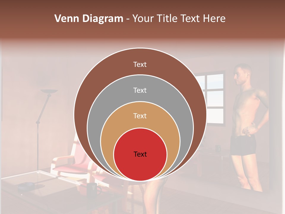 Fatten Full Length Mirror Staring PowerPoint Template
