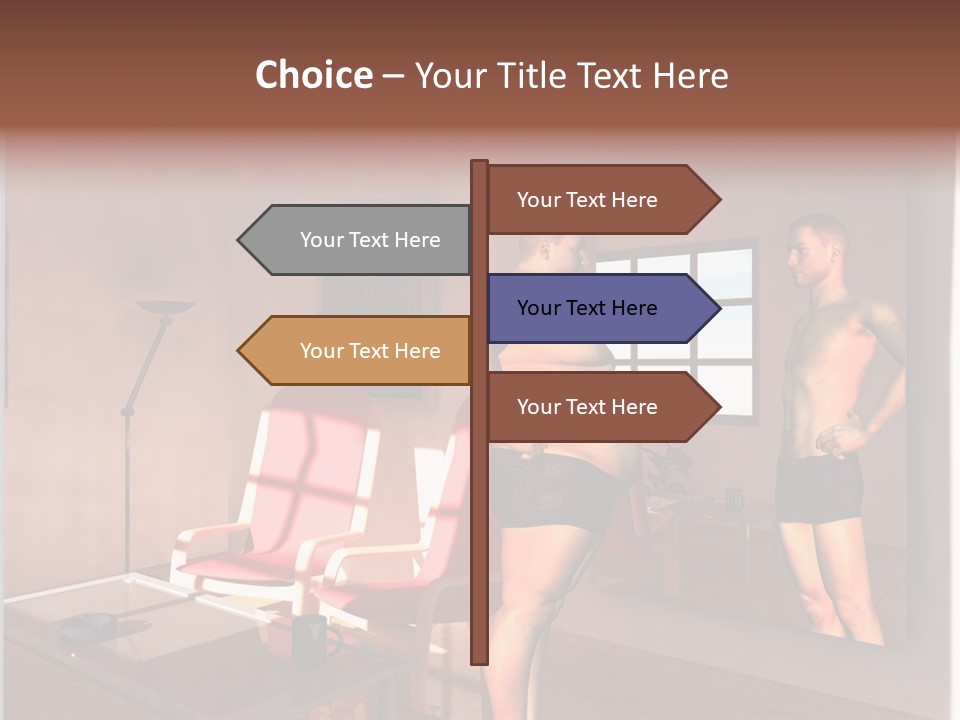 Fatten Full Length Mirror Staring PowerPoint Template