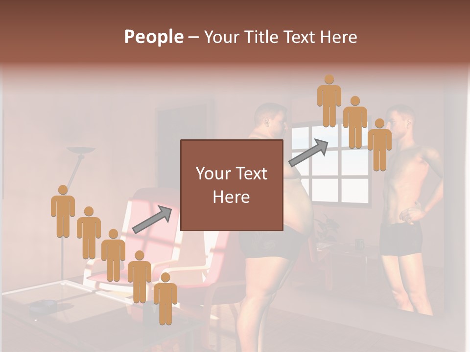 Fatten Full Length Mirror Staring PowerPoint Template