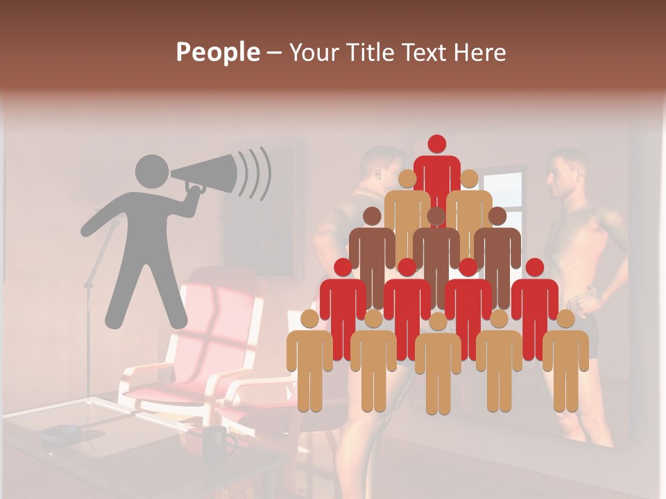 Fatten Full Length Mirror Staring PowerPoint Template